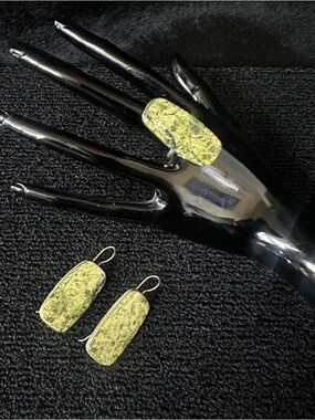 Moss Agate Ring & Earrings